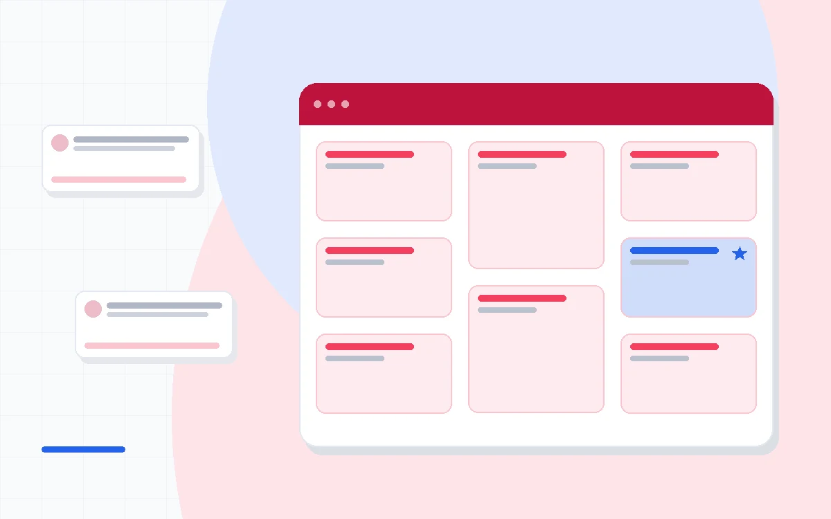 Flat illustration of a spreadsheet grid cracking beside a clean dashboard with a bank feed, deep blue and amber palette