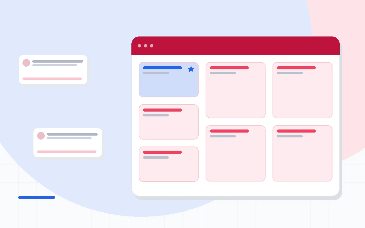 Flat illustration of an invoice dashboard beside a server hosting icon and a monthly expense chart, deep blue and amber palette