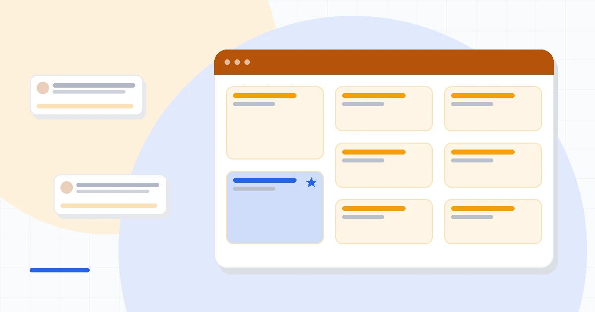 Flat illustration of two email envelopes on a balance beside a rising price curve, deep blue and amber palette