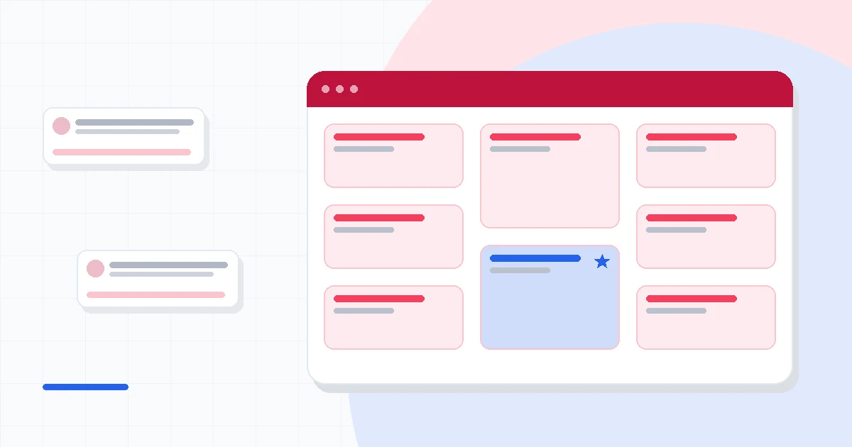 Flat illustration of a bookkeeper dashboard with categorized transactions, bank feeds and monthly profit charts beside a chat window, deep blue and amber palette