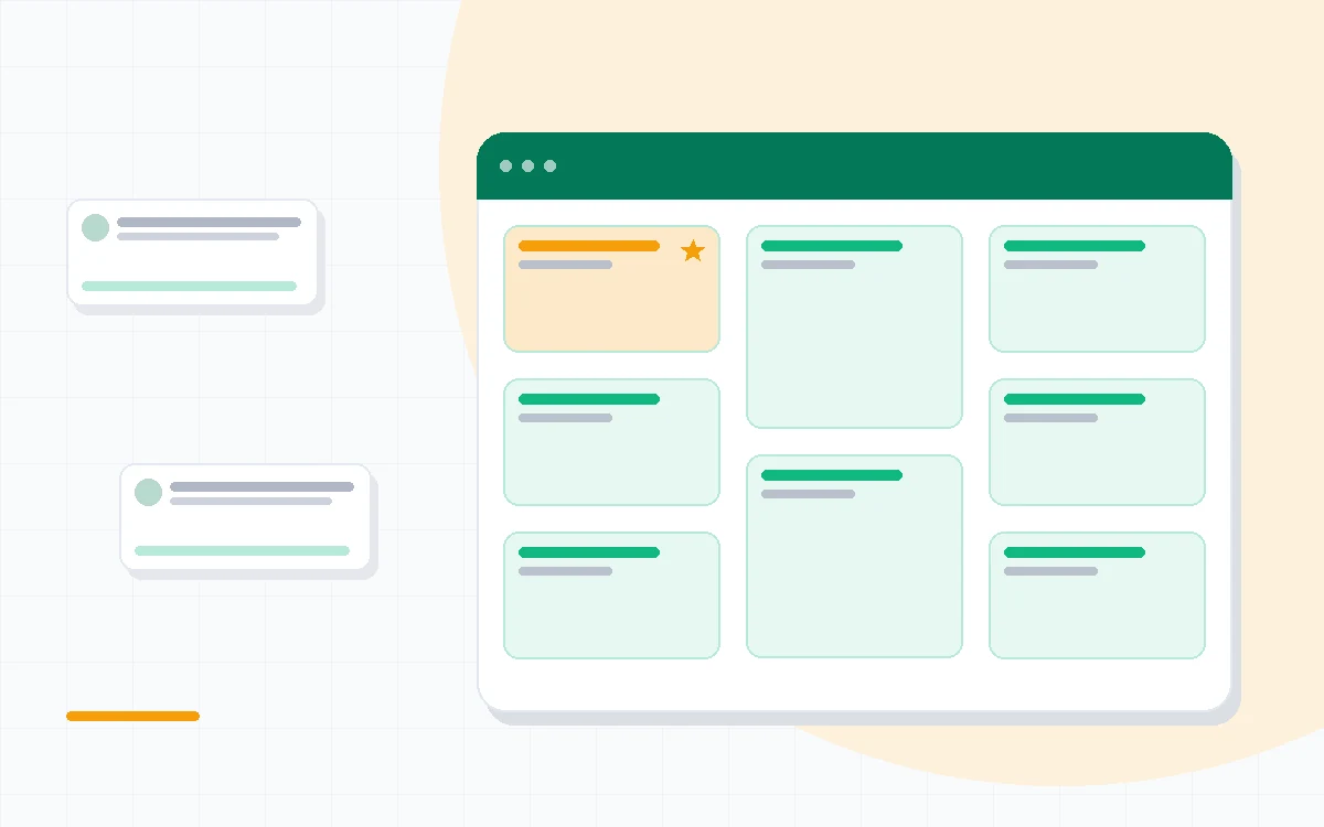 Flat illustration of a team adopting a project management board with tasks assigned to teammates