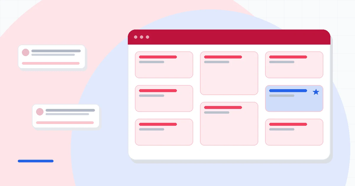 Flat illustration of an invoice becoming a PDF file in a browser window, deep blue and amber palette