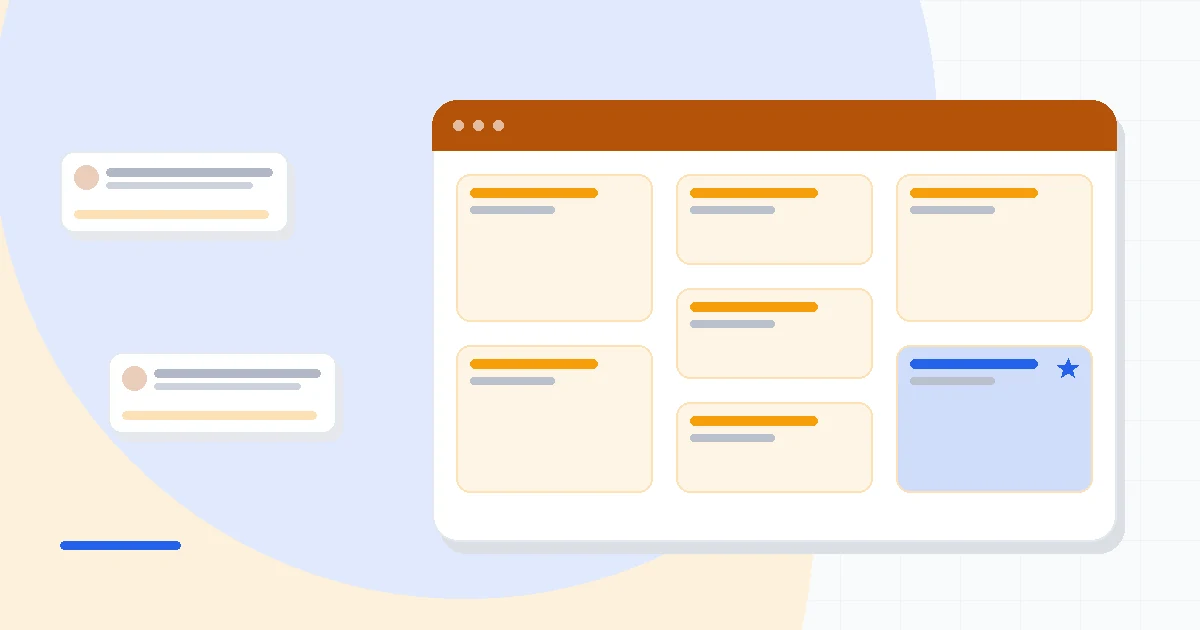 Flat illustration of two envelope stacks on balance scales, deep blue and amber palette