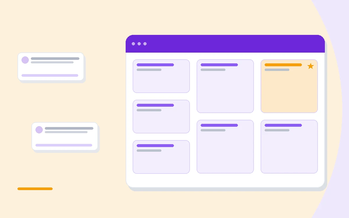 Flat illustration of a long multi-page document being read and summarized beside a chat conversation, with a code editor below, deep blue and amber palette