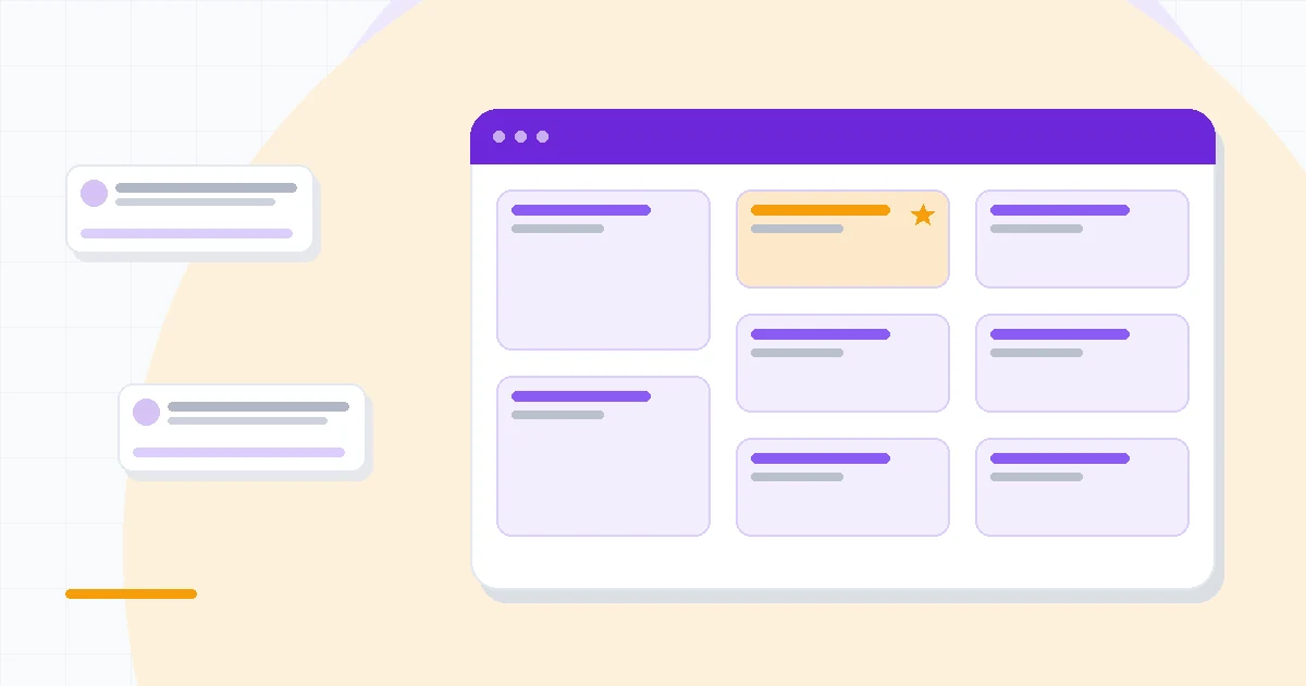 Flat illustration of a code editor panel beside an AI agent icon and a multi-file diff view, deep blue and amber palette