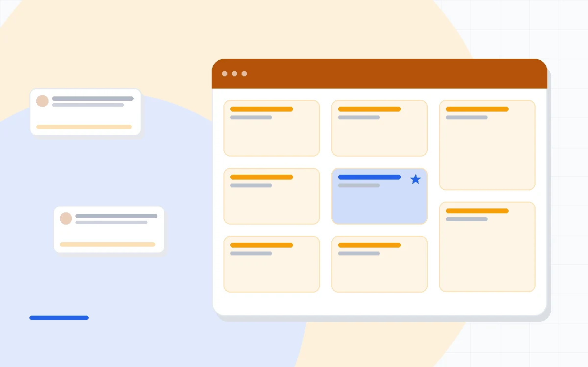 Flat illustration of an e-commerce automation workflow canvas with cart abandonment and welcome sequence branches connected to store order cards