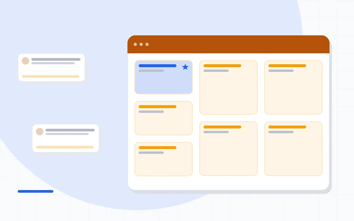 Flat illustration of two price curves rising with a growing contact list beside a shopping cart, deep blue and amber palette