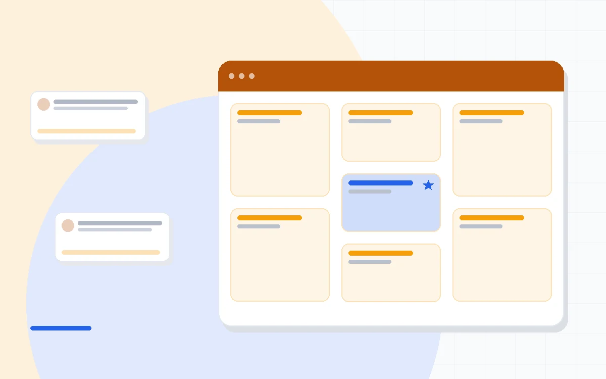 Flat illustration comparing free plan limits of email tools with subscriber and sending caps shown as cards, deep blue and amber palette