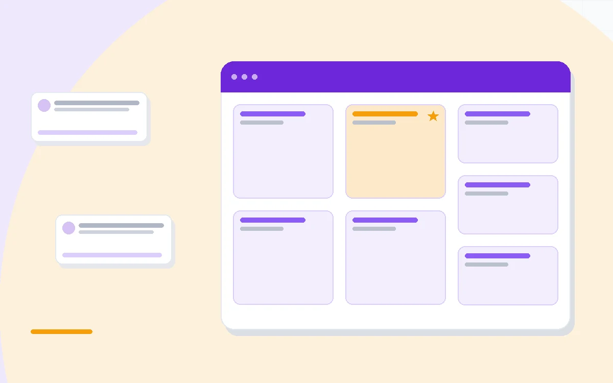 Flat illustration of two code editor windows with usage meters beside price tags, deep blue and amber palette