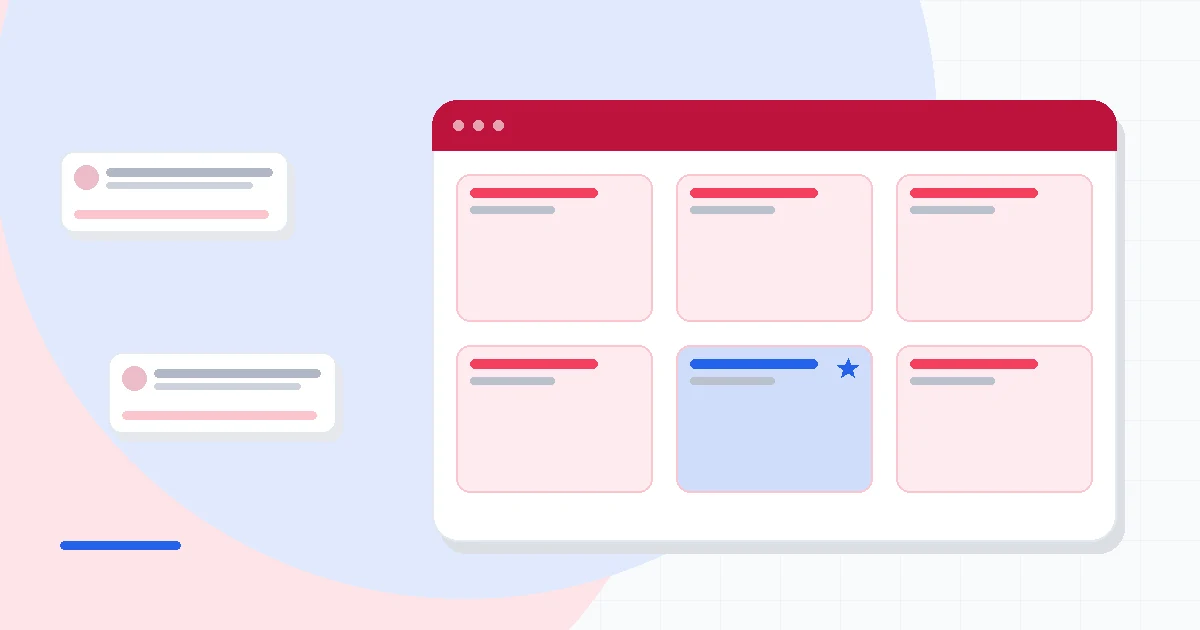Flat illustration of a requirements checklist beside accounting software options with price tags and a calculator, deep blue and amber palette