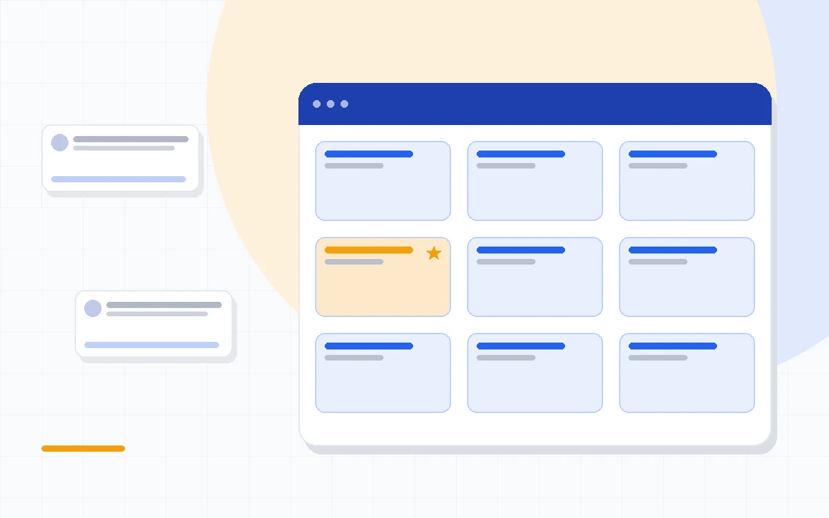 Flat illustration of three ascending steps with a sales pipeline on each, deep blue and amber palette