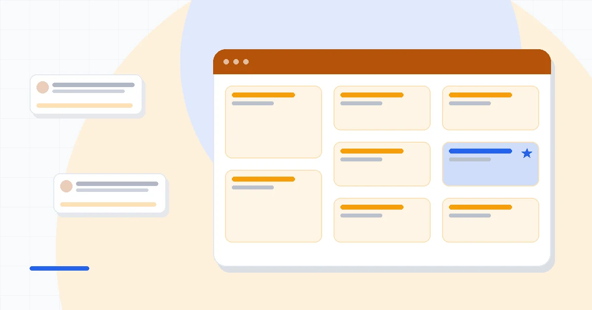 Flat illustration of two email platforms side by side feeding contacts into a funnel, deep blue and amber palette