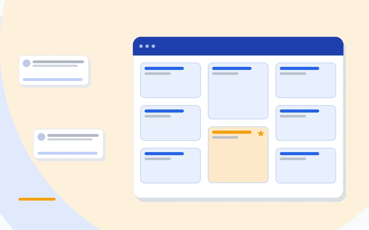 Flat illustration of two roads diverging toward a complex control panel and a simple dashboard, deep blue and amber palette