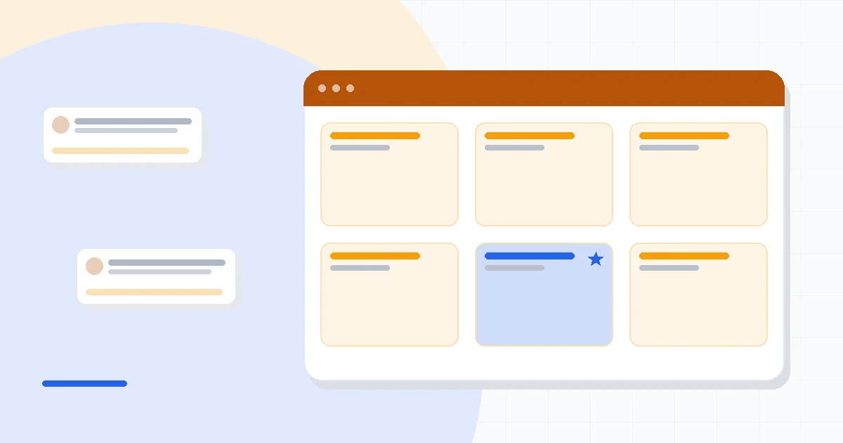 Flat illustration of two envelope pipelines feeding a server, deep blue and amber palette